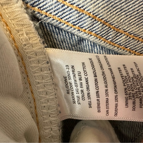 Re/Done Ultra High Rise Taper Jeans in Favorite Bleu 23 NWT (Needs Easy Fix) - Picture 5 of 8